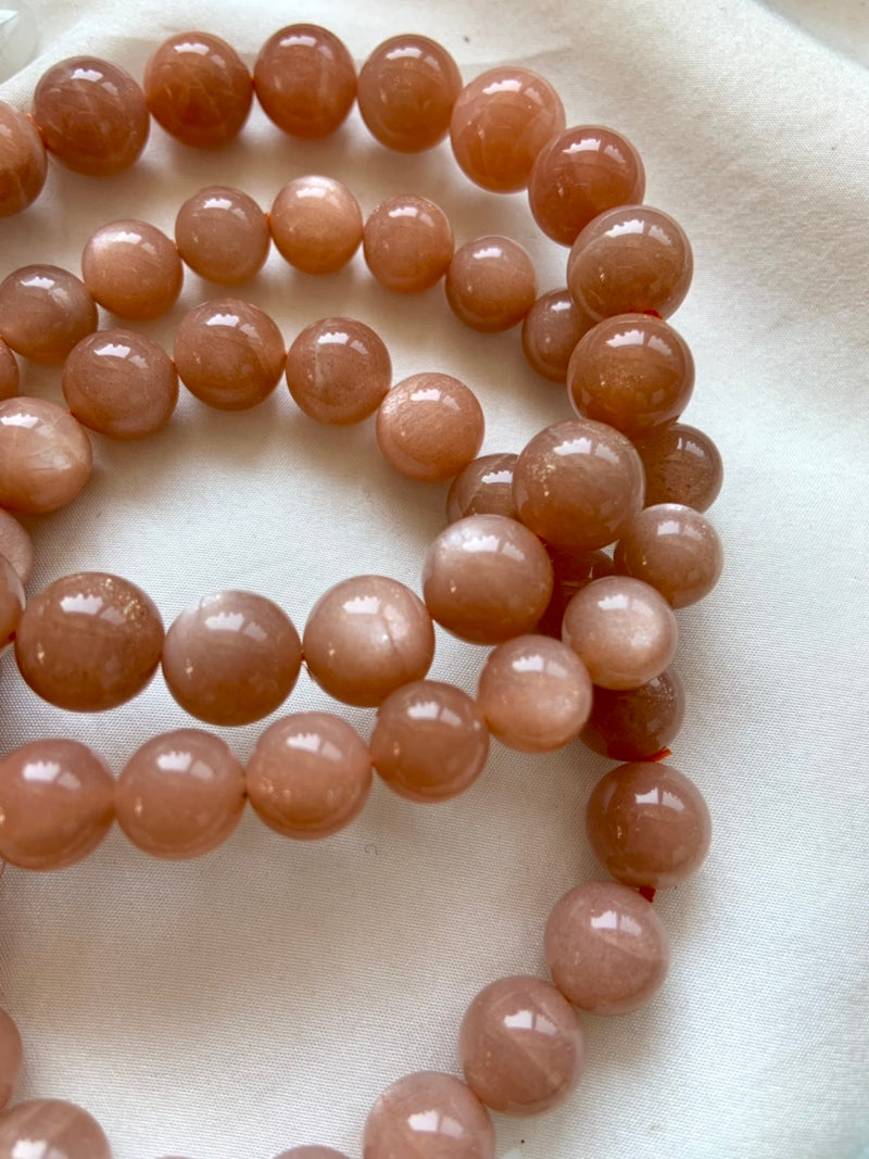 Luminous Peach Moonstone Bracelet