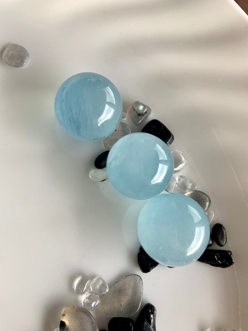 Aquamarine Crystal Mini Spheres