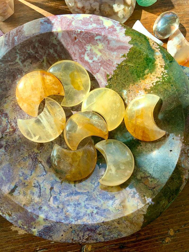 Golden Healer Quartz Moons