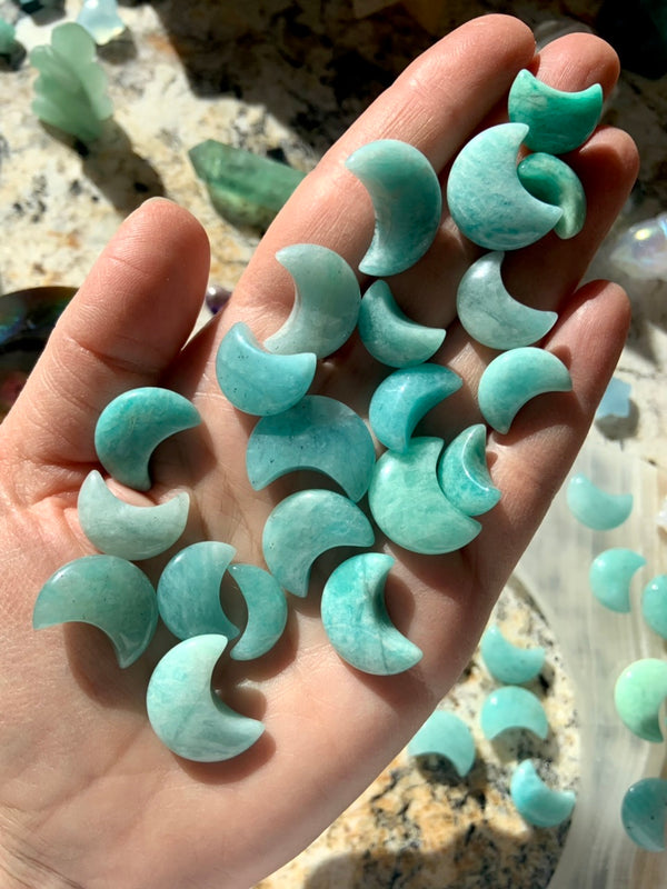 Mini Amazonite Crescent Moons