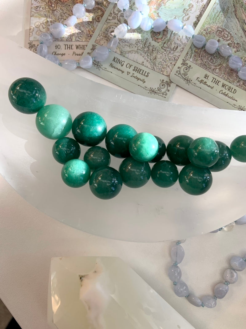 Set of 3 Green Aventurine Mini Spheres