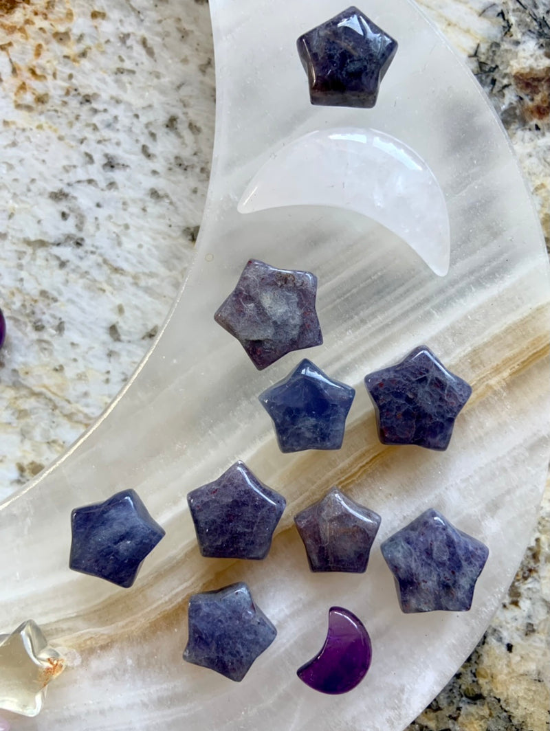 Iolite with Sunstone Mini Stars