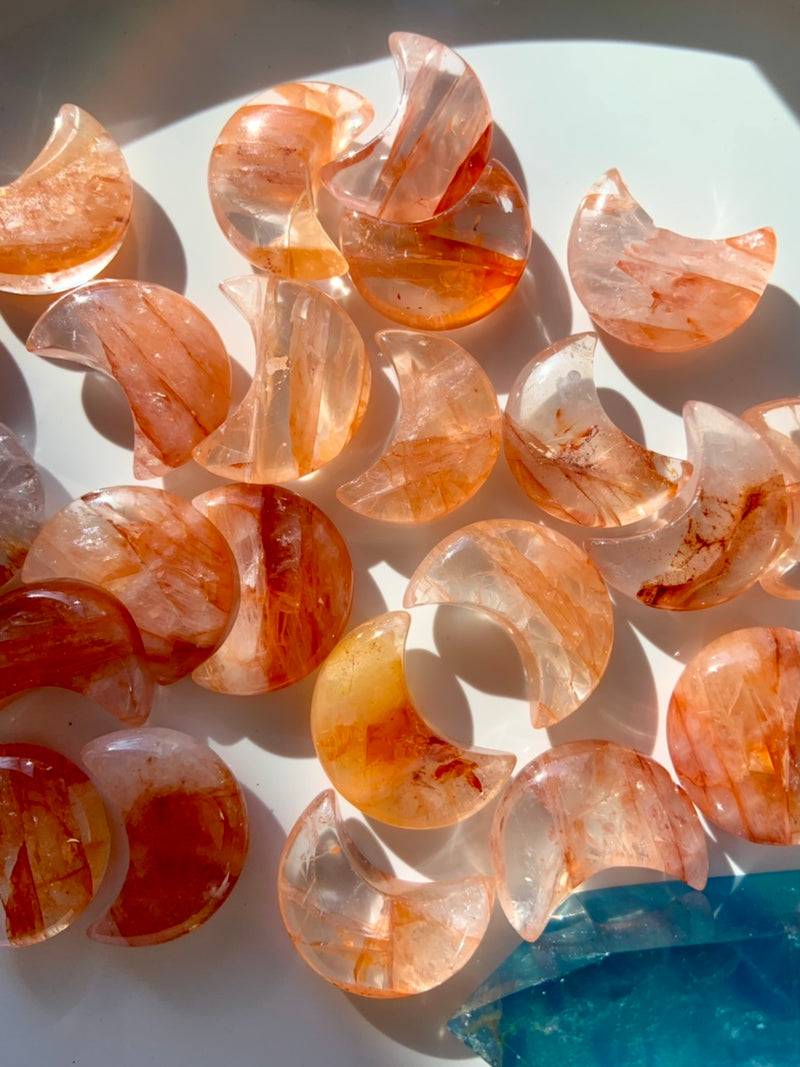 Fire Quartz with Golden Healer Moons