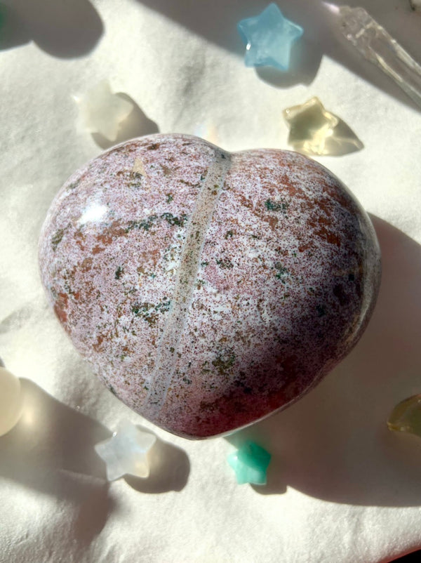 Pastel Ocean Jasper Heart