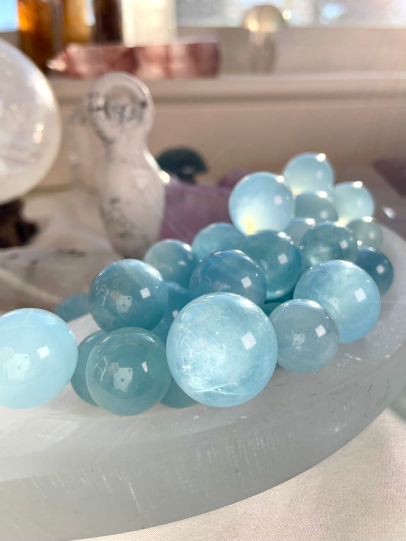 Aquamarine Crystal Mini Spheres