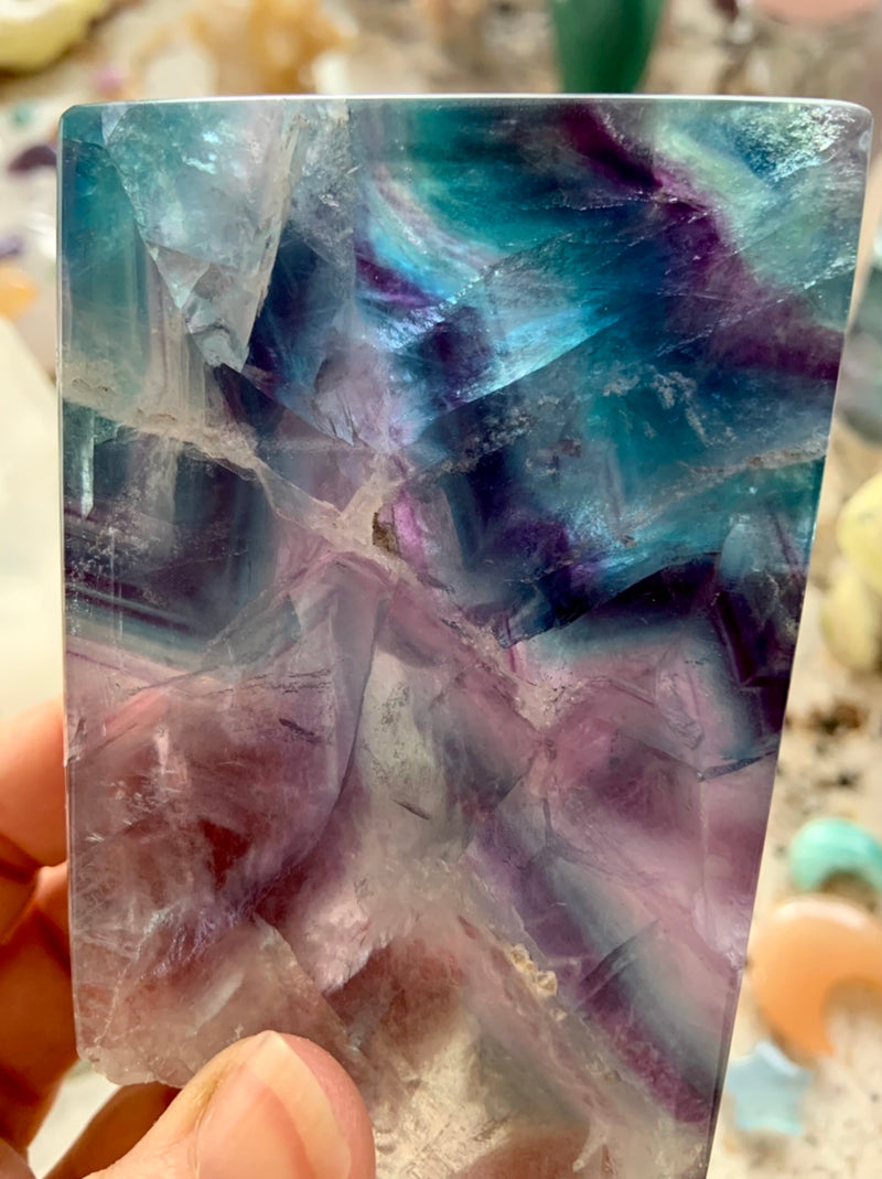 Blue + Violet Fluorite Slab with Atlantean Vibes