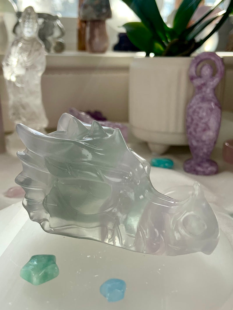 Banded Lilac Yttrium Fluorite Dragon Head # 4