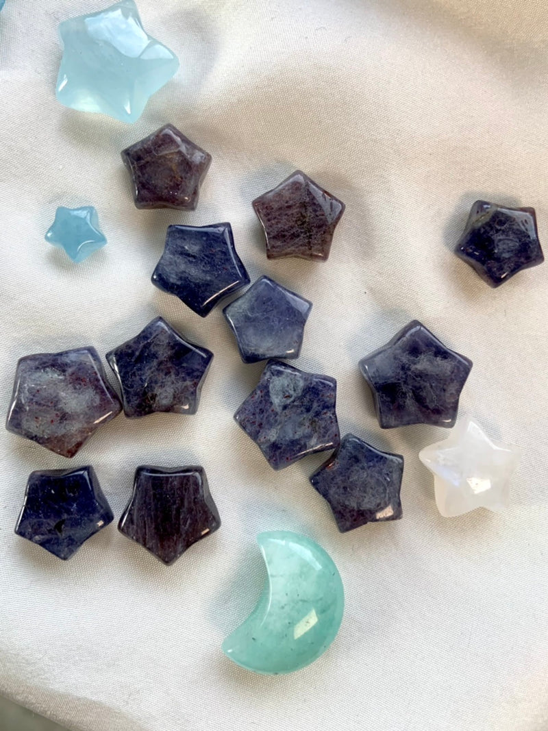 Iolite with Sunstone Mini Stars