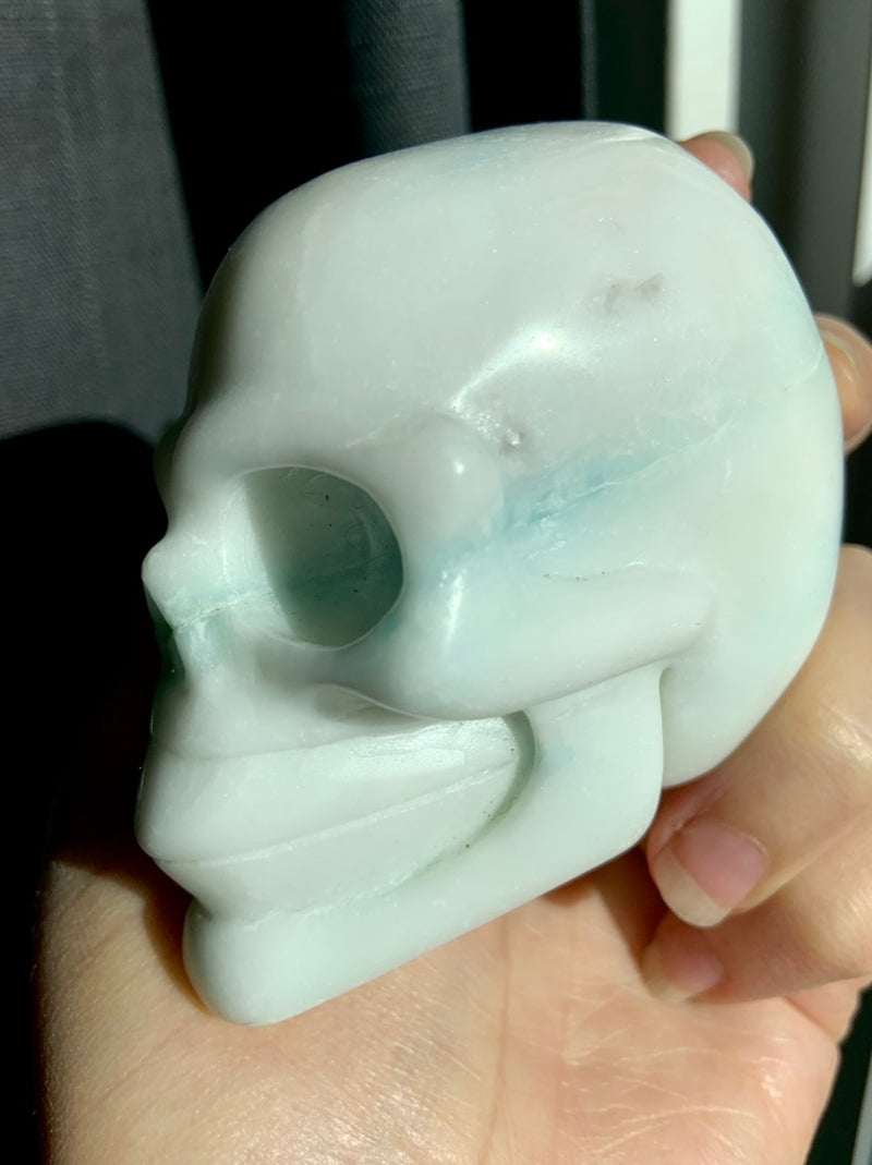 Blue Aragonite Crystal Skull