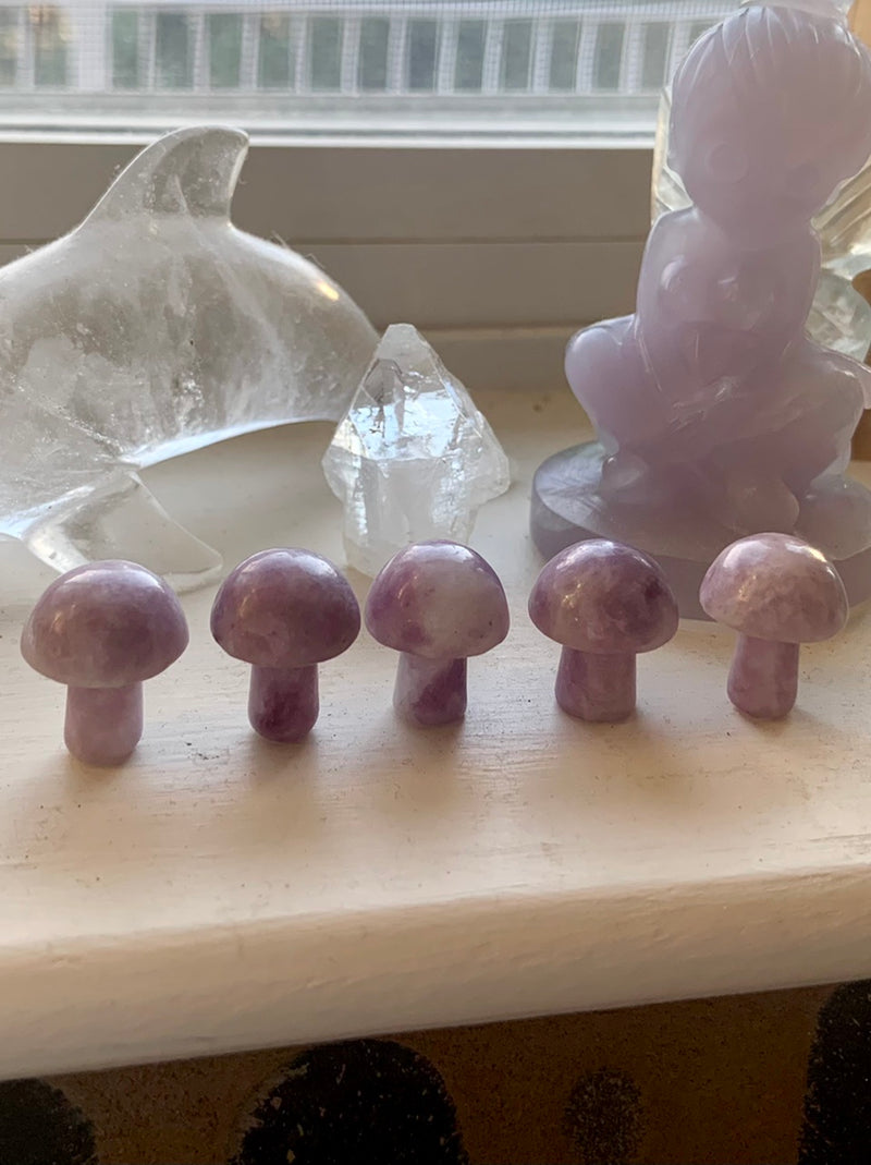 Lepidolite Mini Mushrooms