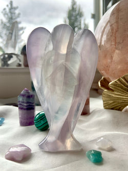 Yttrium Fluorite Crystal Angel Figurine