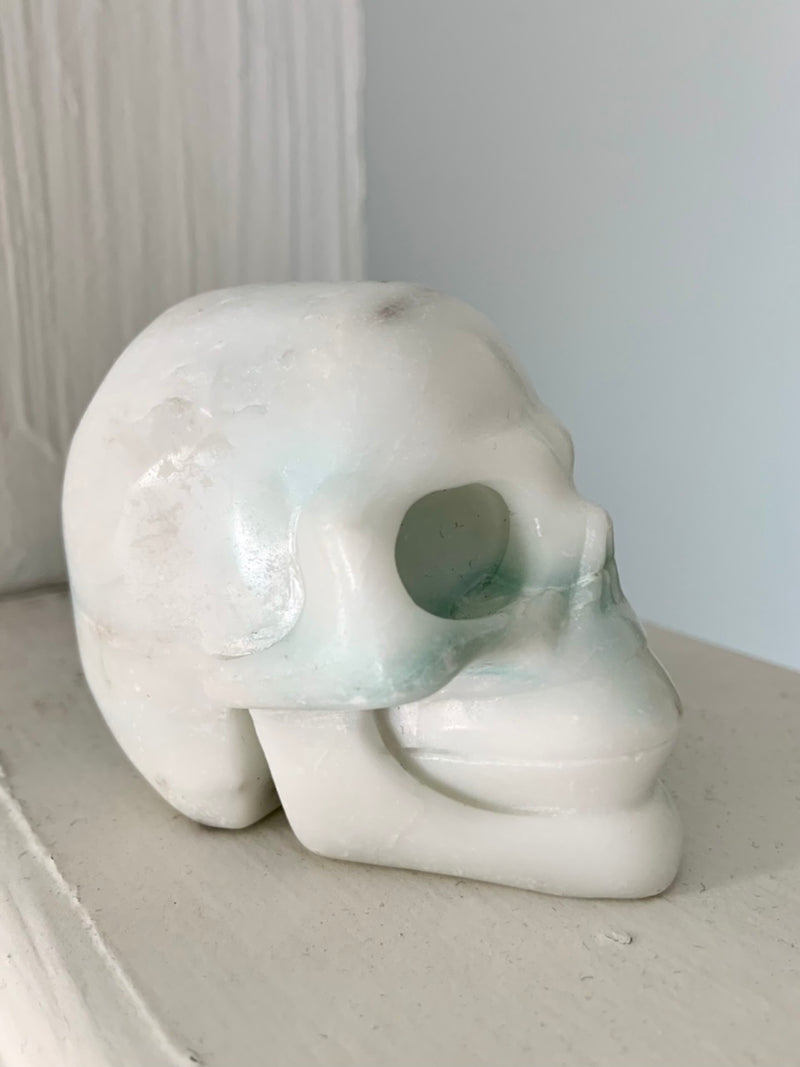 Blue Aragonite Crystal Skull