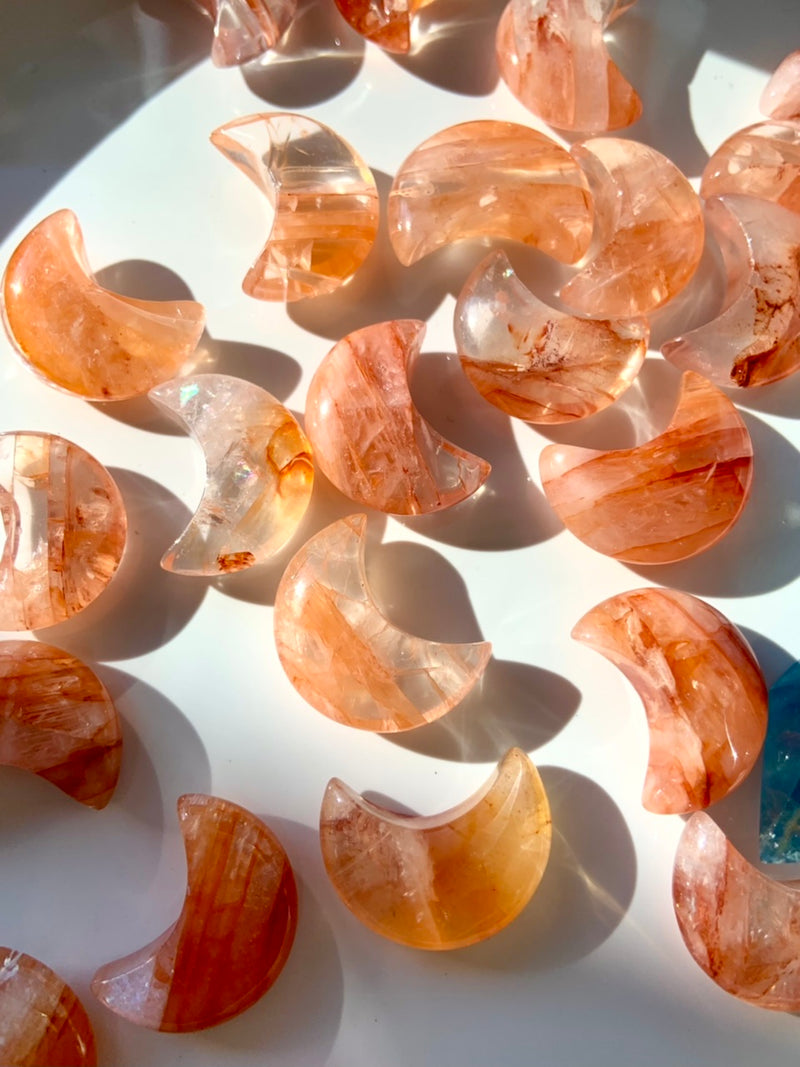 Fire Quartz with Golden Healer Moons