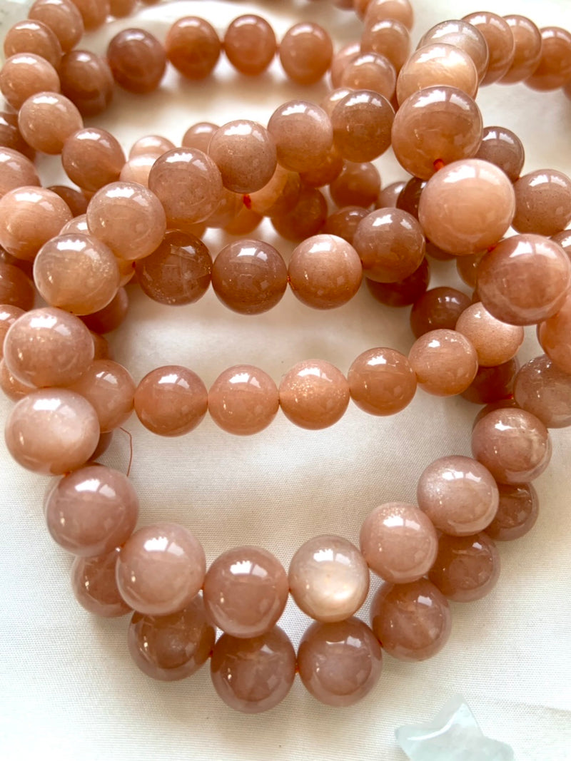 Luminous Peach Moonstone Bracelet