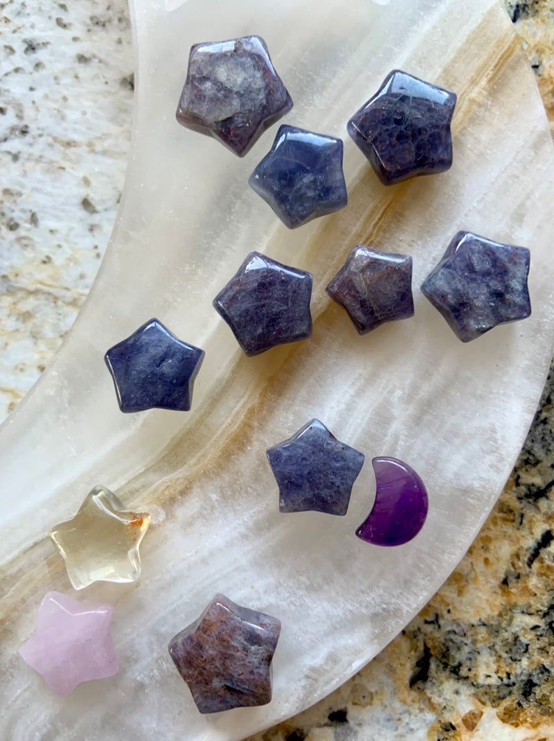 Iolite with Sunstone Mini Stars