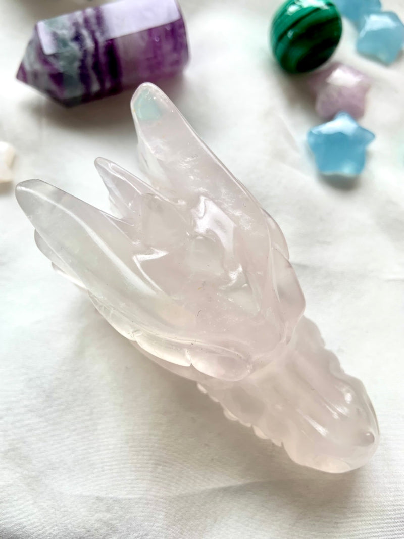 Transparent Lilac Yttrium Fluorite Dragon Head