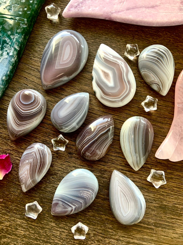 Botswana Agate Teardrop Cabochons