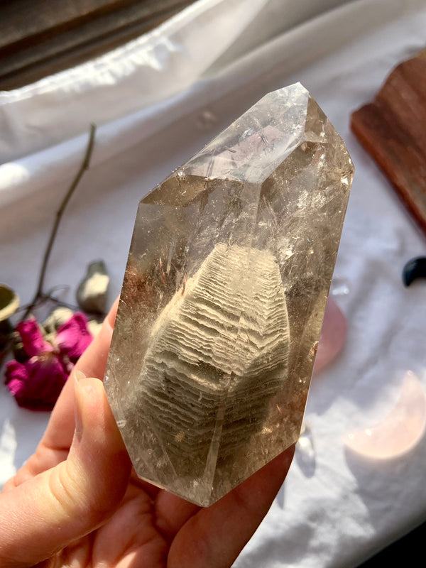 Thousand Layer Garden Quartz Phantom in Smokey Quartz