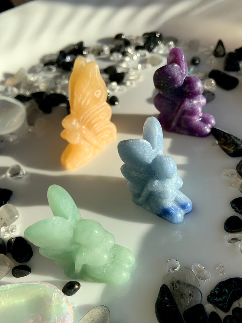 Mini Crystal Fairies ~ Lepidolite + Green Aventurine Crystal Fairy