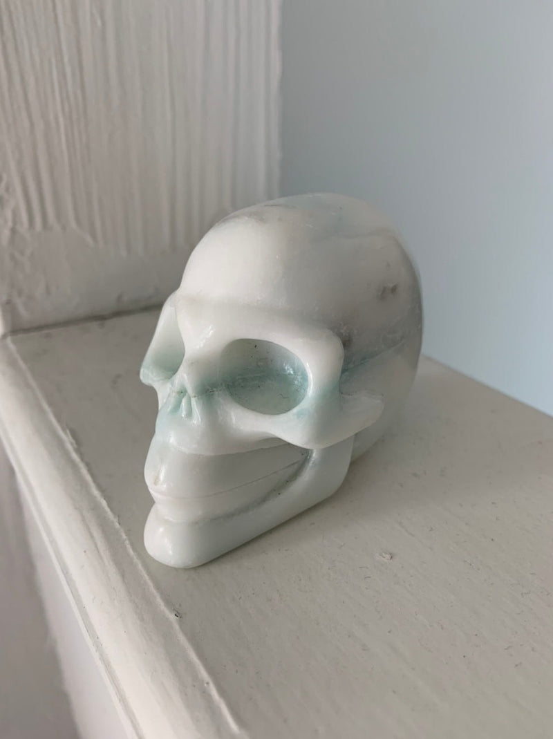 Blue Aragonite Crystal Skull