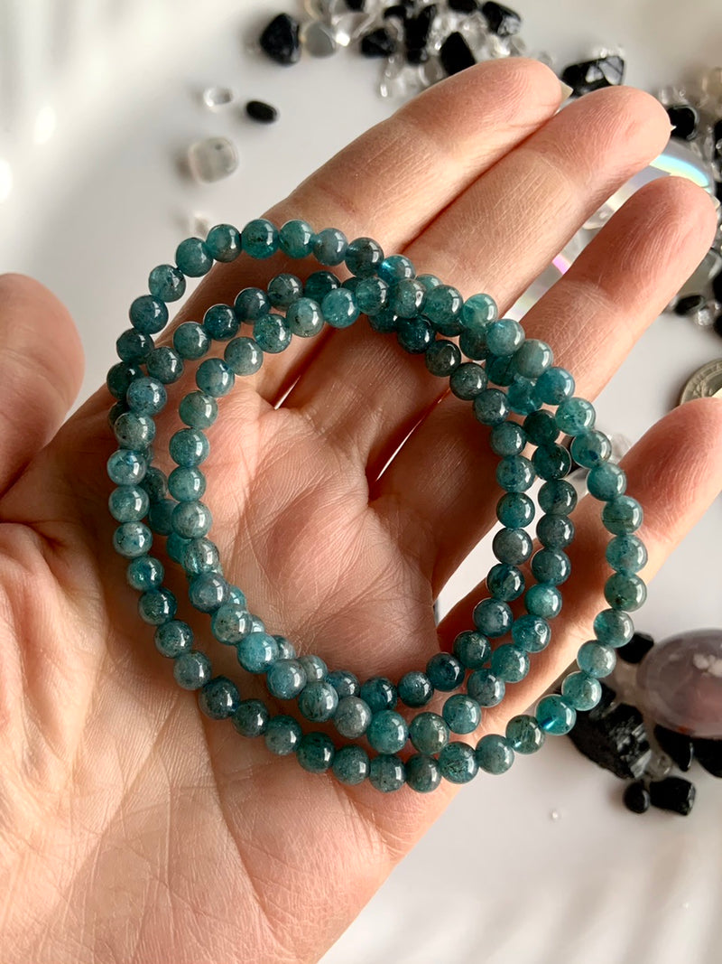 2 in 1 Blue Apatite Wrap Bracelet or Beaded Necklace