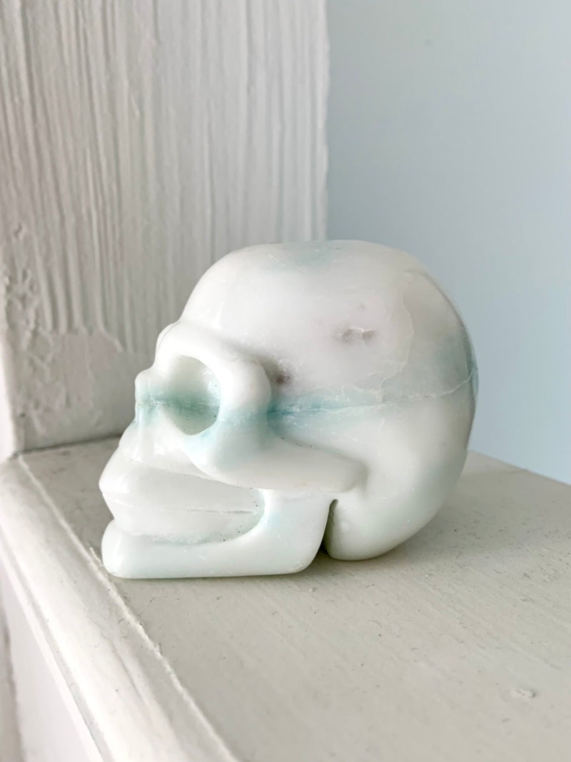 Blue Aragonite Crystal Skull