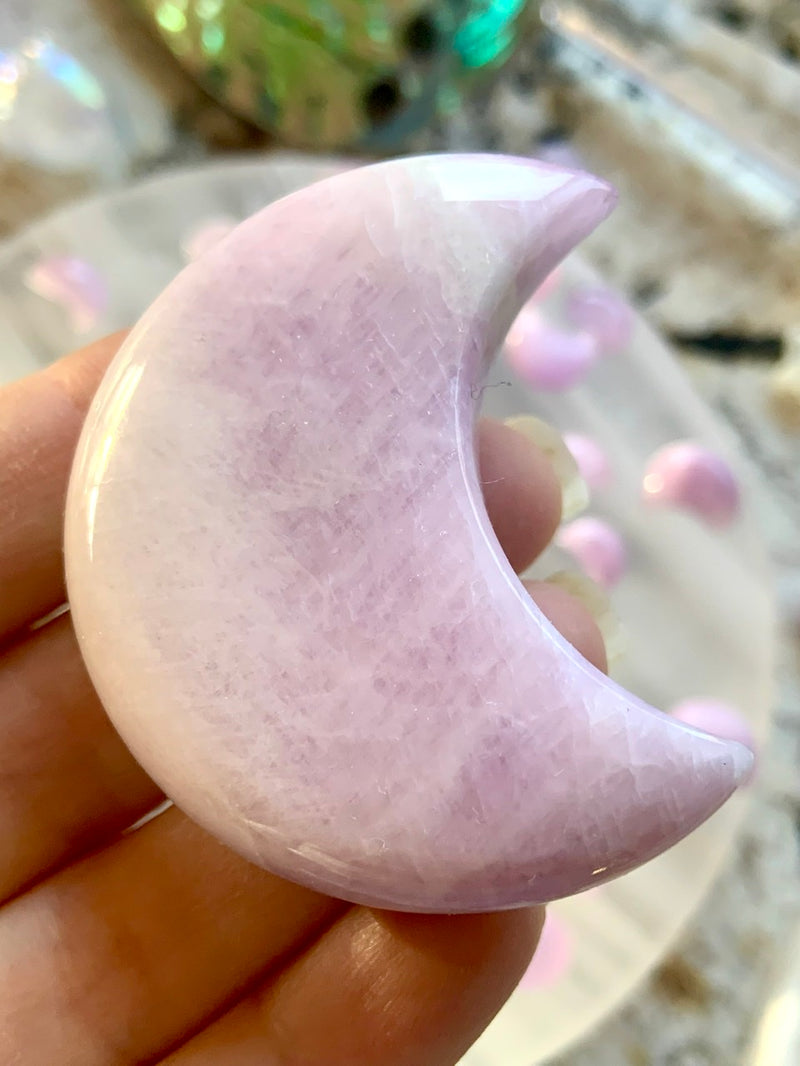 Kunzite Crescent Moons