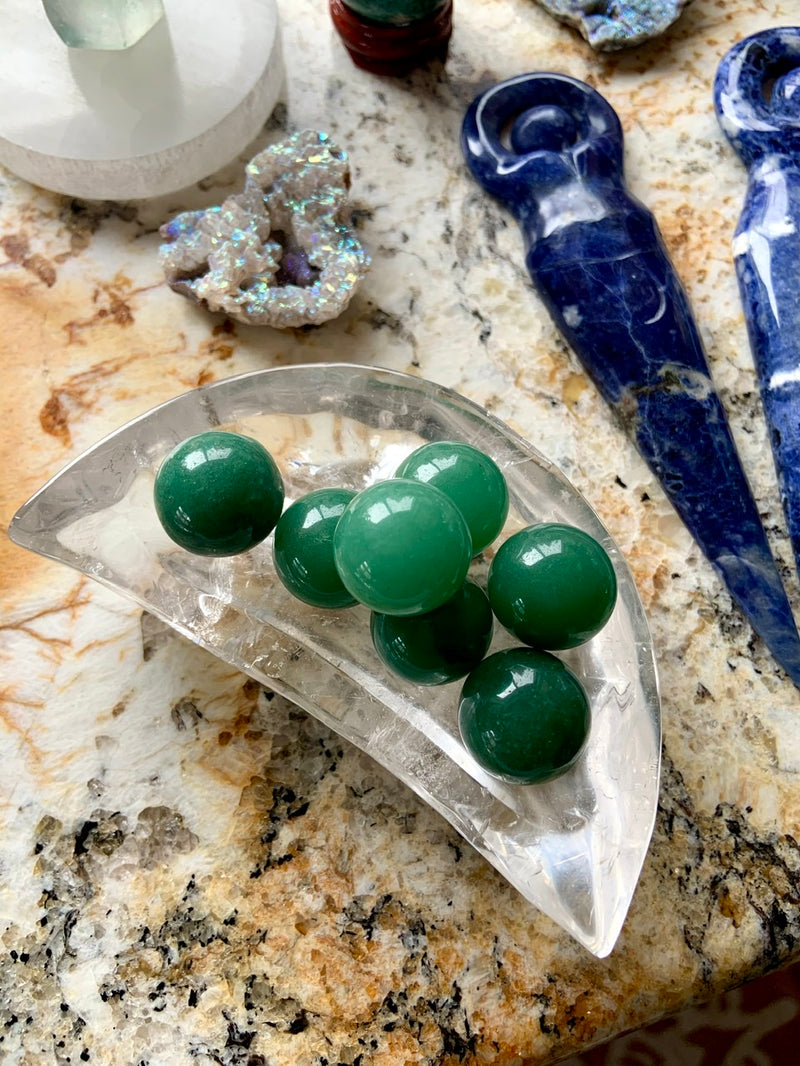 Set of 3 Green Aventurine Mini Spheres