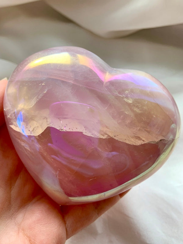 Big Angel Aura Rose Quartz Heart