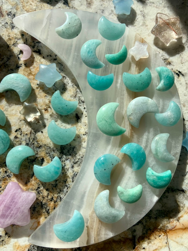 Mini Amazonite Crescent Moons