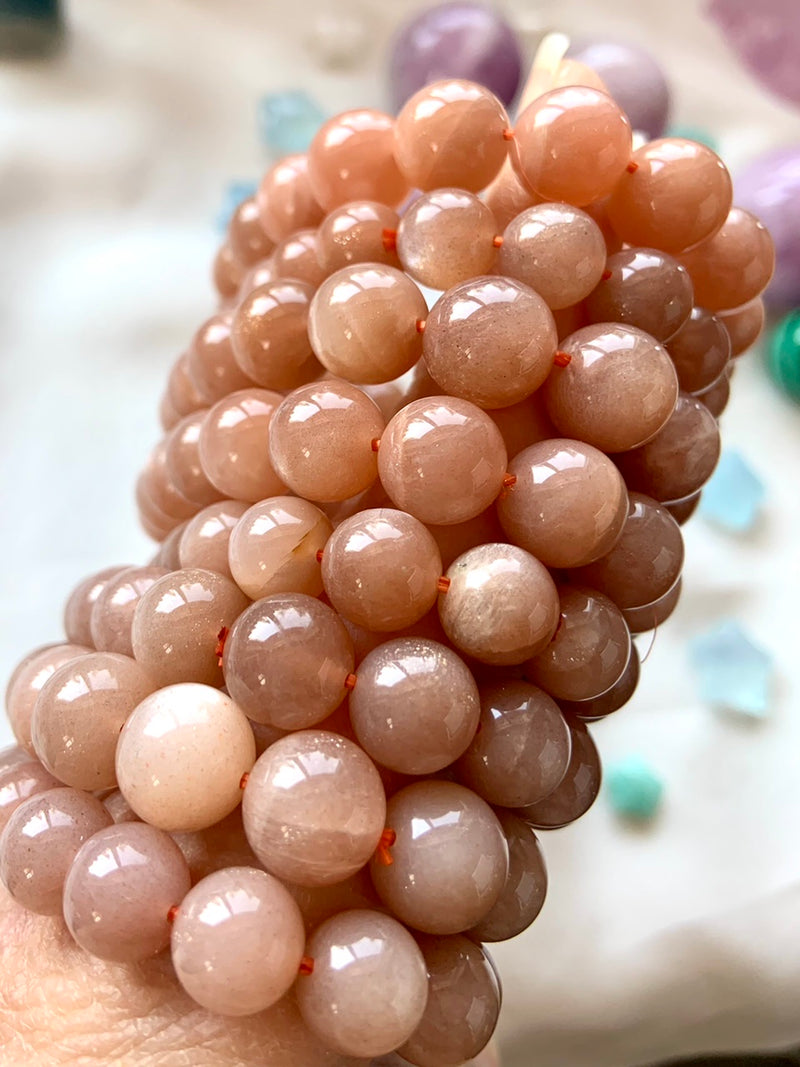 Luminous Peach Moonstone Bracelet