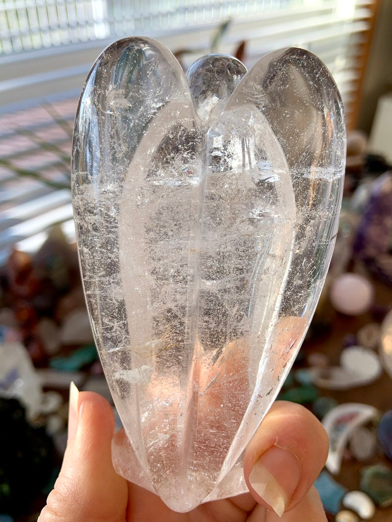 Big Clear Quartz Angel with Rainbows