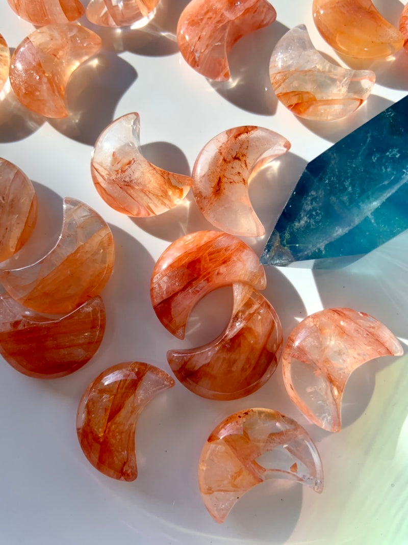 Fire Quartz with Golden Healer Moons