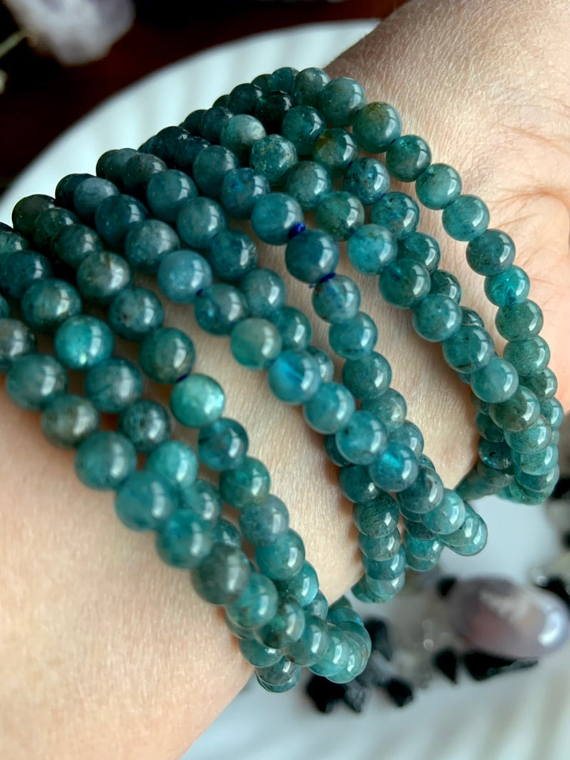 2 in 1 Blue Apatite Wrap Bracelet or Beaded Necklace