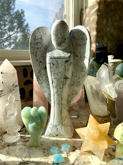 Glorious XXL Howlite Angel Carving 3+ LBS