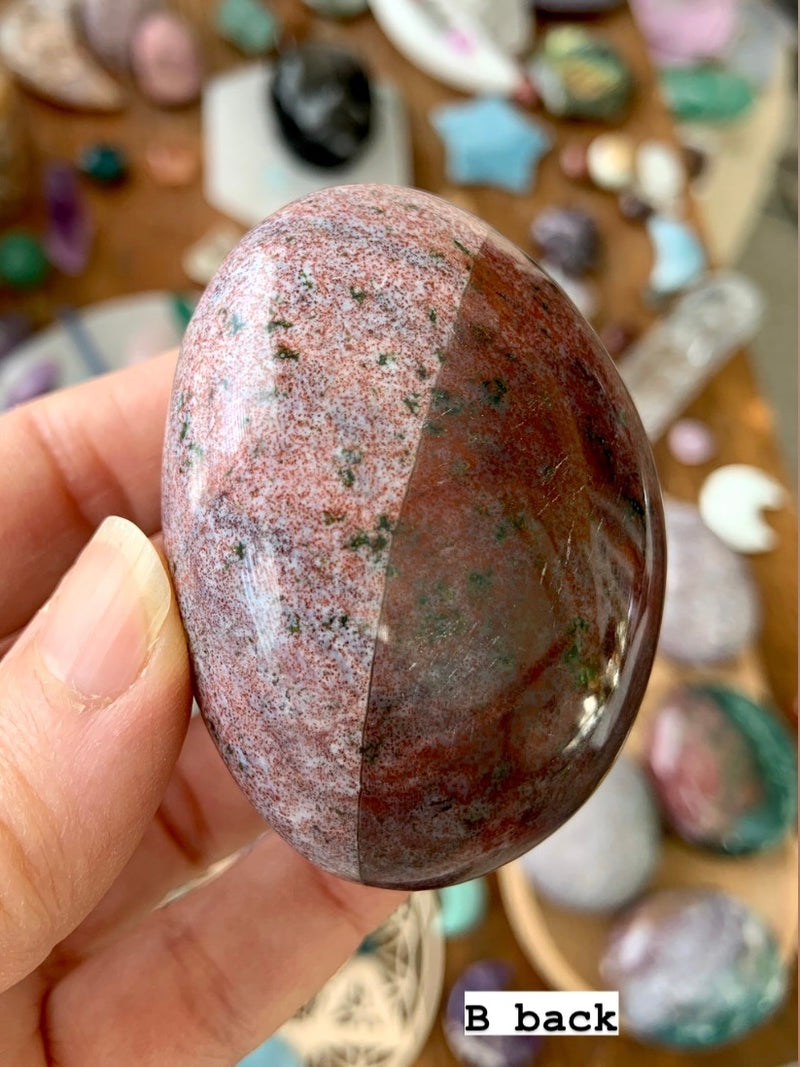 Pink + Purple Ocean Jasper Palm Stones