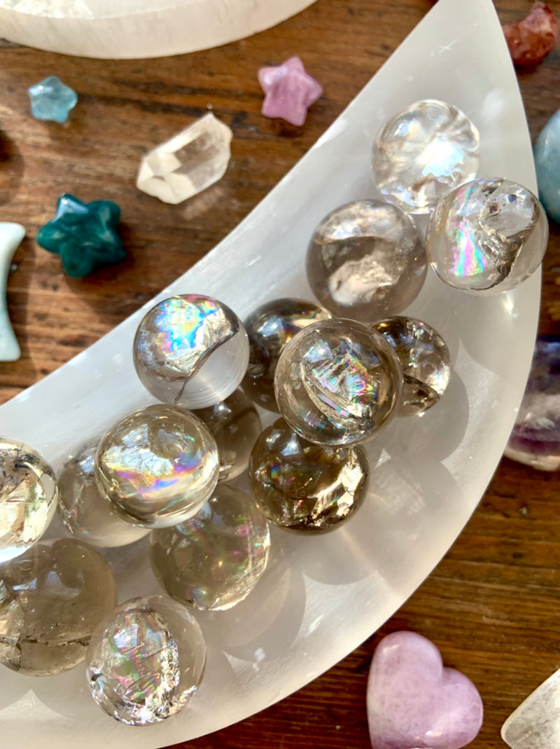 Rainbow Smokey Quartz Mini Spheres