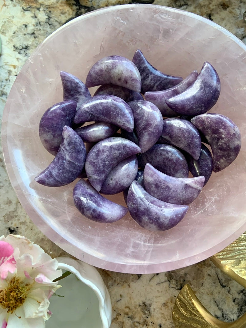 Lepidolite Moon and Stars