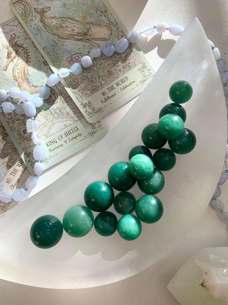 Set of 3 Green Aventurine Mini Spheres