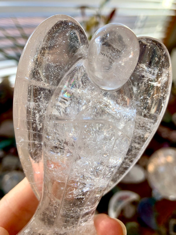 Big Clear Quartz Angel with Rainbows