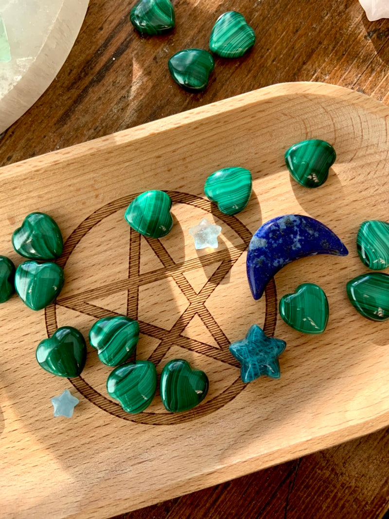 Mini Malachite Hearts