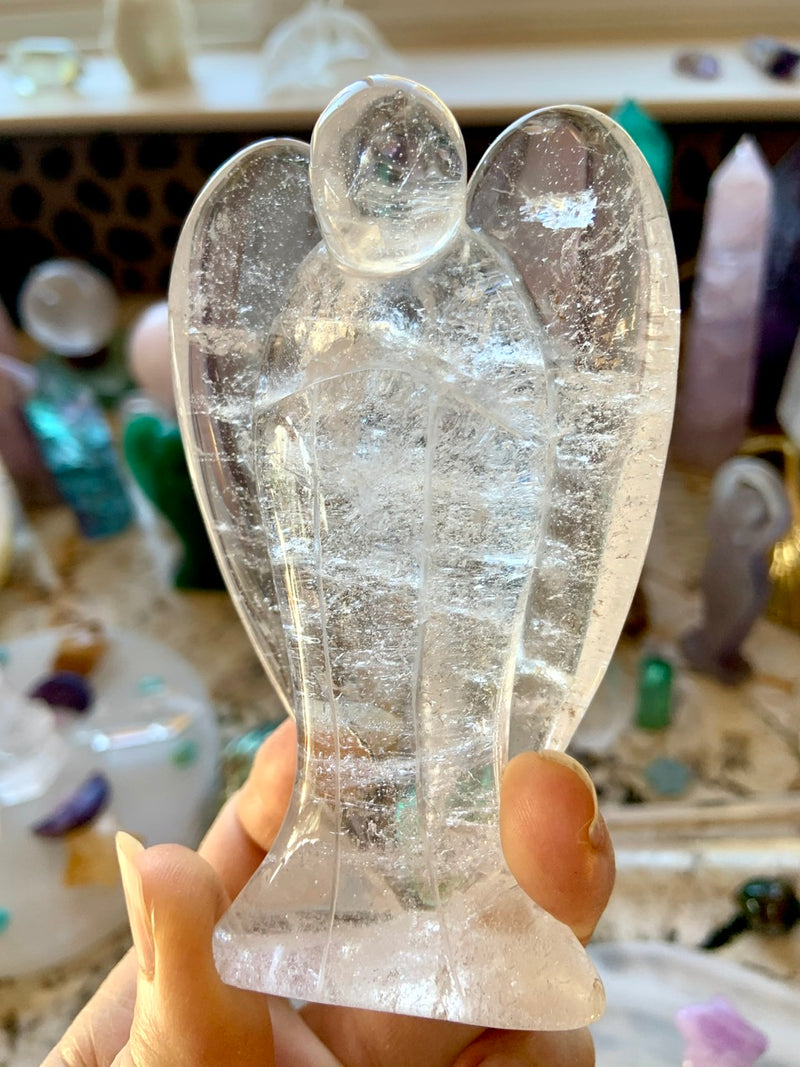 Big Clear Quartz Angel with Rainbows