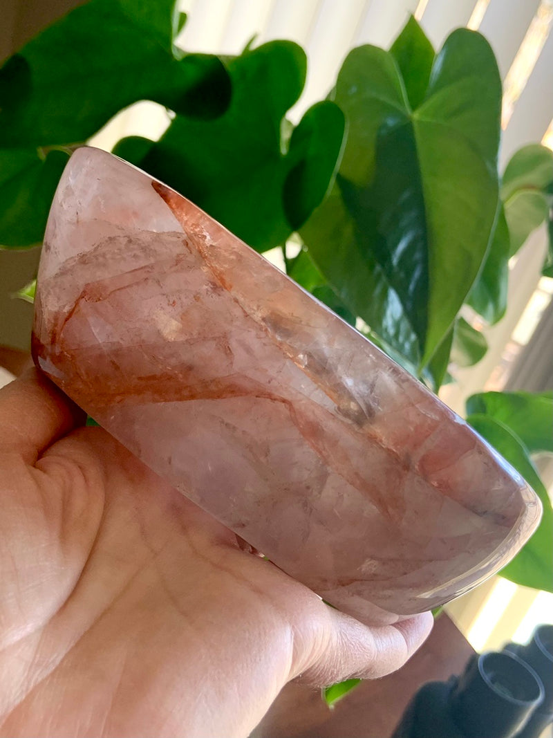 Large Fire Quartz Crystal Bowl