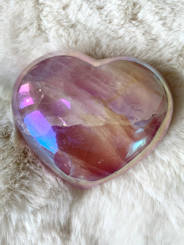 Big Angel Aura Rose Quartz Heart