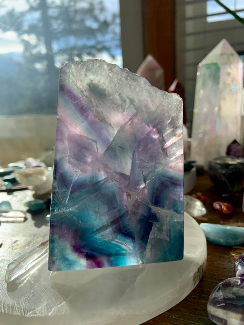 Blue + Violet Fluorite Slab with Atlantean Vibes