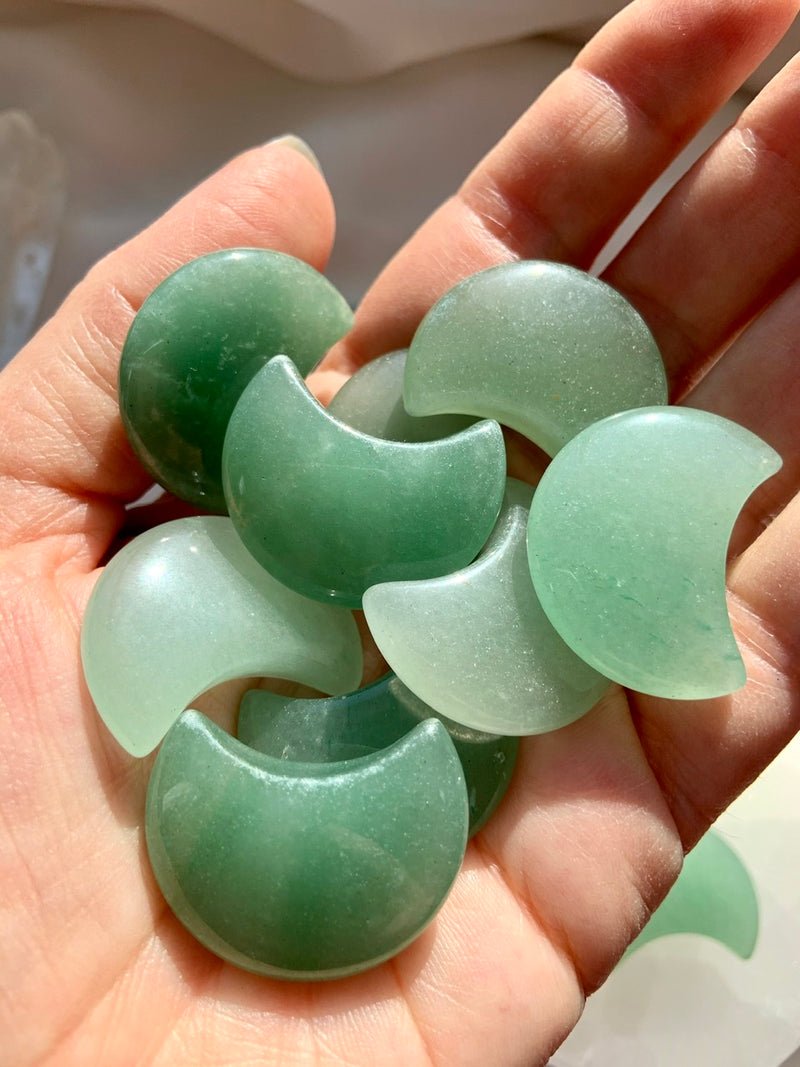 Green Aventurine Crescent Moons