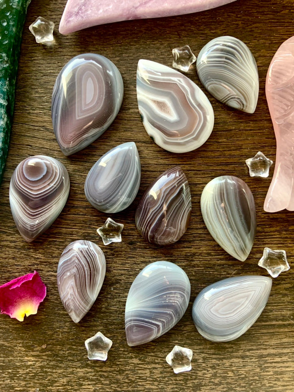 Botswana Agate Teardrop Cabochons