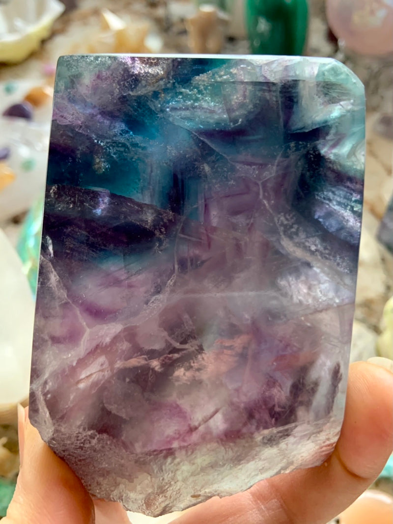 Blue + Violet Fluorite Slab with Atlantean Vibes