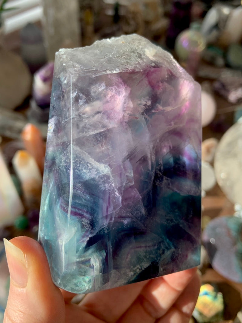 Blue + Violet Fluorite Slab with Atlantean Vibes