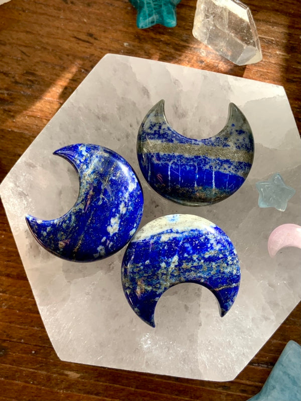 Lapis Lazuli Crescent Moon